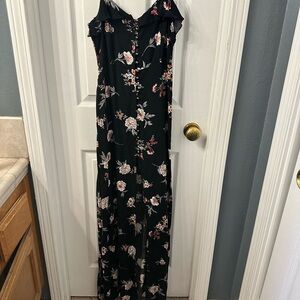 Y2K Gypsies & Moondust Floral Black Maxi Dress. Babydoll, Vintage, weddings